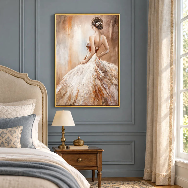 PP2118 gold frame in a distinct closer medium home interior