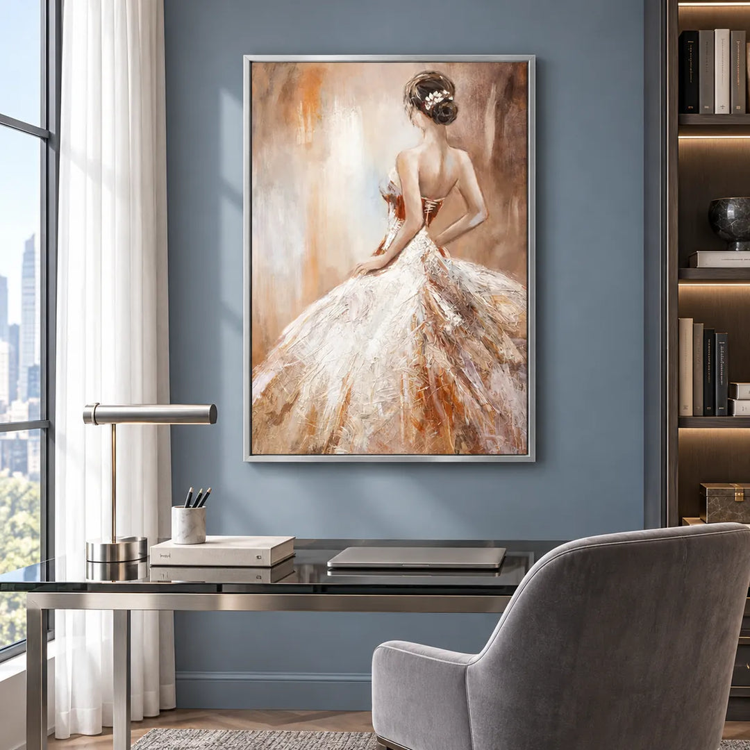 PP2118 silver frame in a distinct closer medium home interior