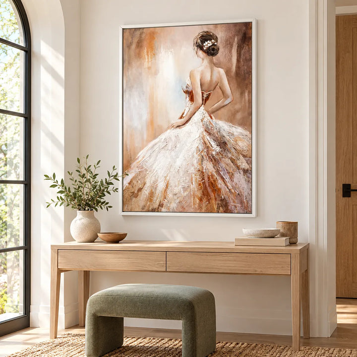 PP2118 white frame in a distinct closer medium home interior