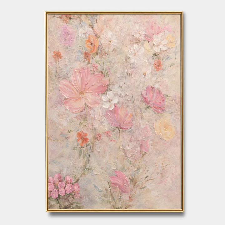 Pastel Impressionist Floral Oil Painting Vertical Art HP