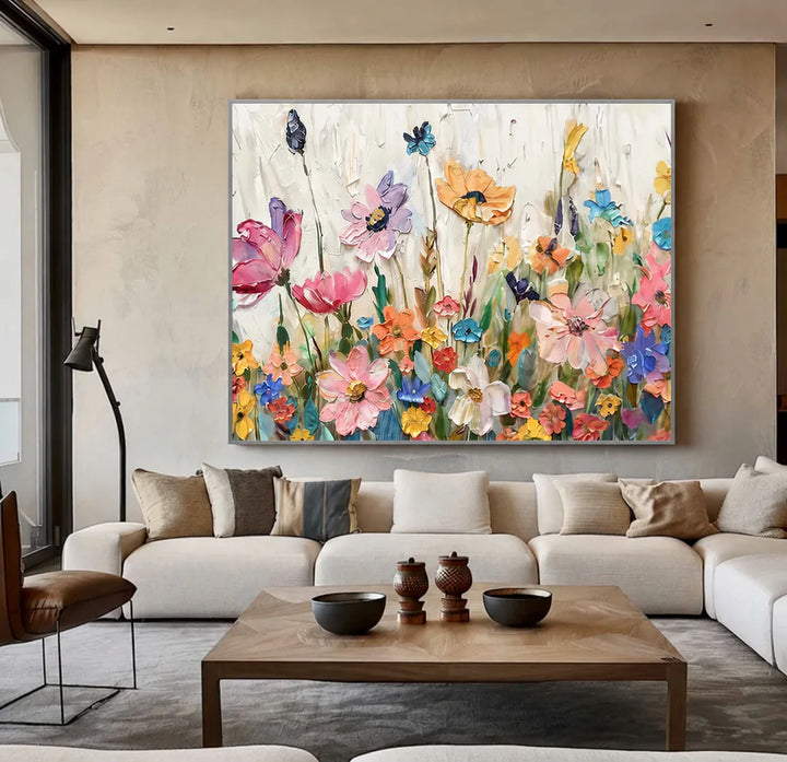 Peinture abstraite florale pastel MT