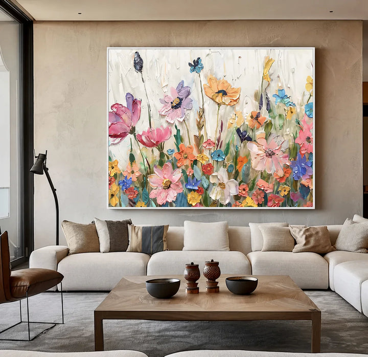 Peinture abstraite florale pastel MT