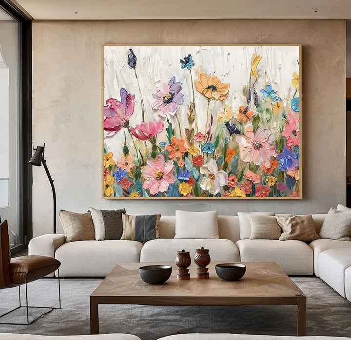 Peinture abstraite florale pastel MT