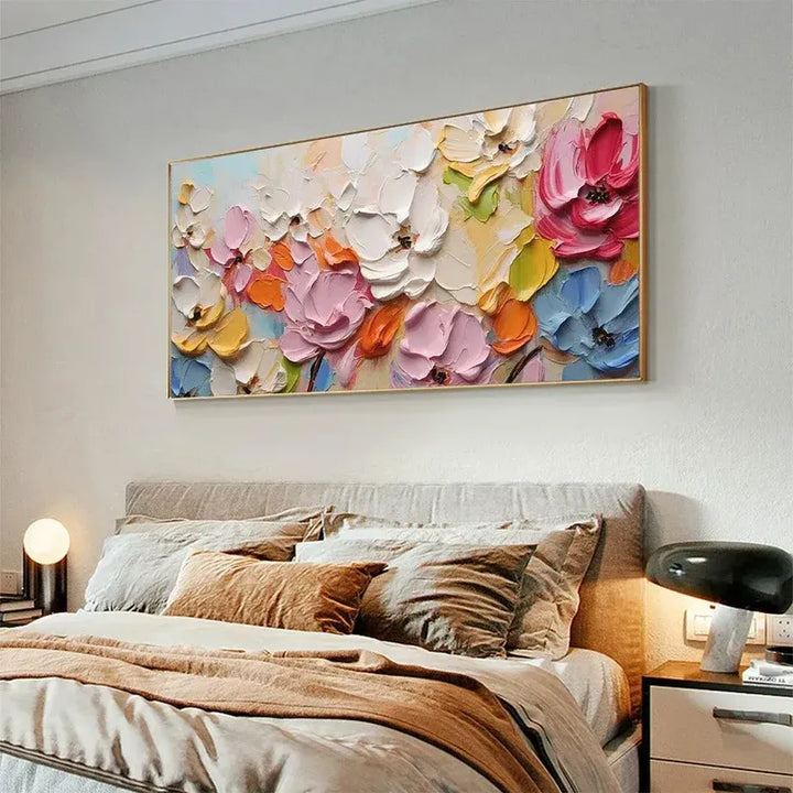 Petal Drift–Pastel Impasto Floral Painting MT