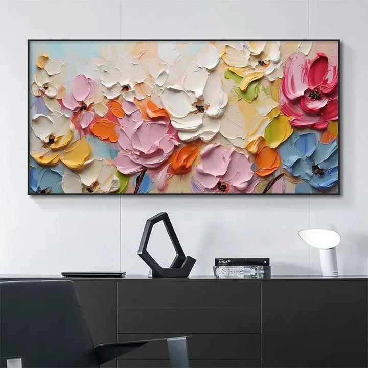 Petal Drift–Pastel Impasto Floral Painting MT