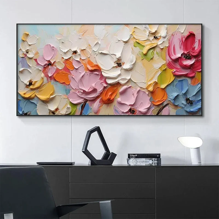 Petal Drift–Pastel Impasto Floral Painting MT#2602