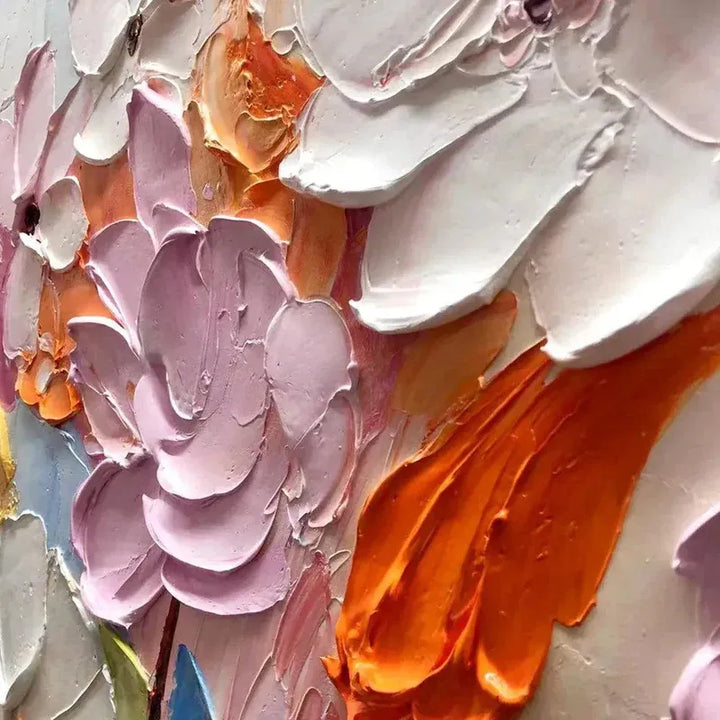 Petal Drift–Pastel Impasto Floral Painting MT