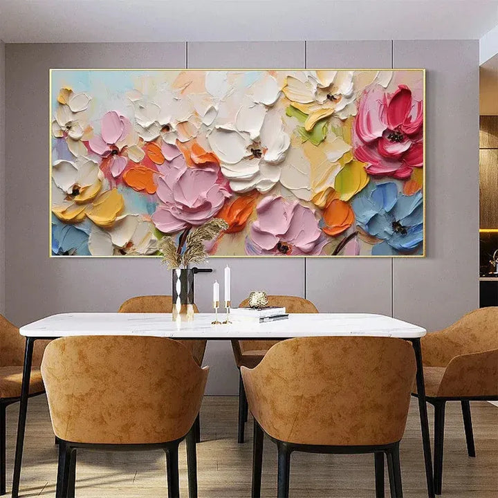 Petal Drift–Pastel Impasto Floral Painting MT