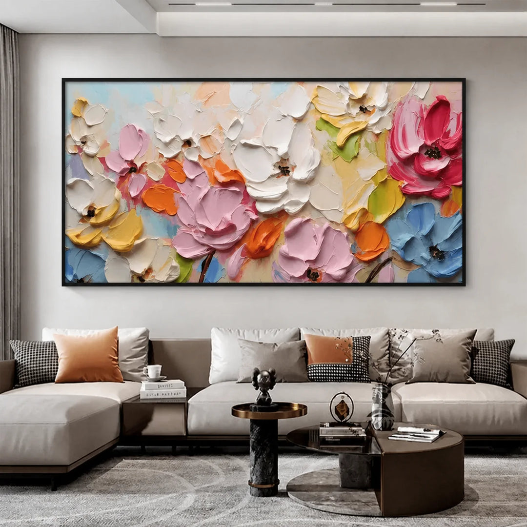Petal Drift–Pastel Impasto Floral Painting MT