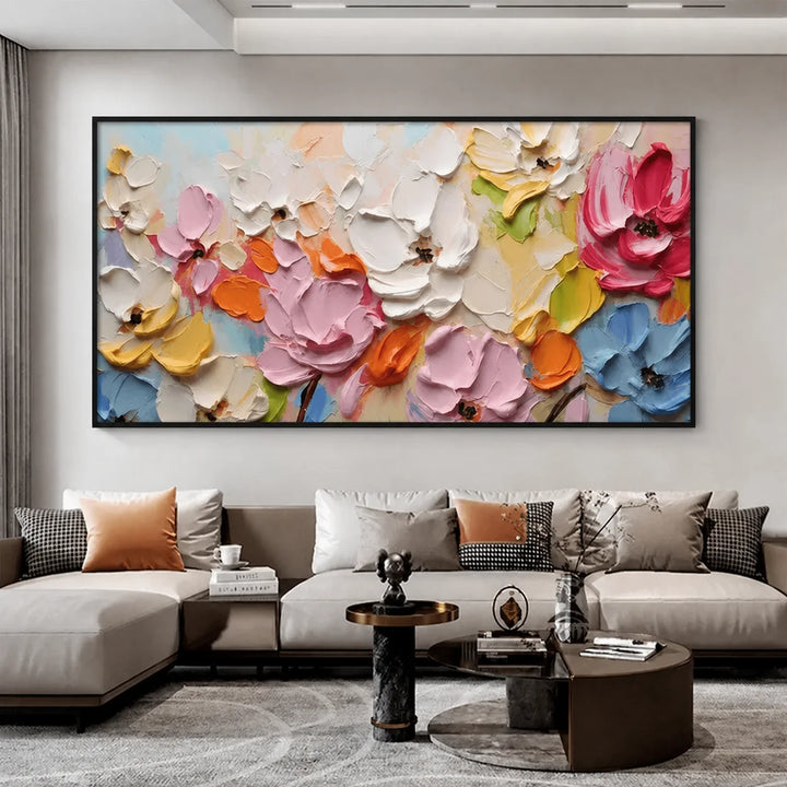 Petal Drift–Pastel Impasto Floral Painting MT