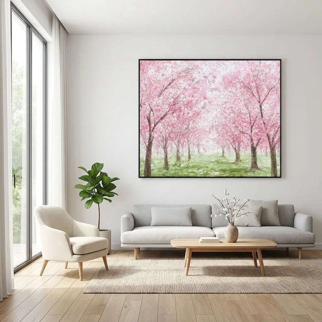 Pink Blossom Forest Painting MT