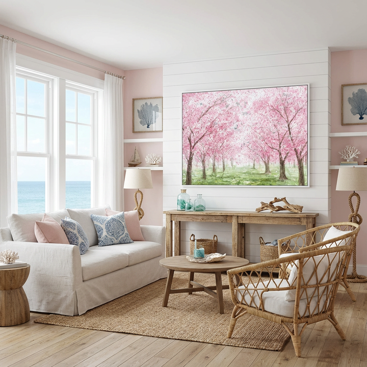 Pink Blossom Forest Painting MT#2636