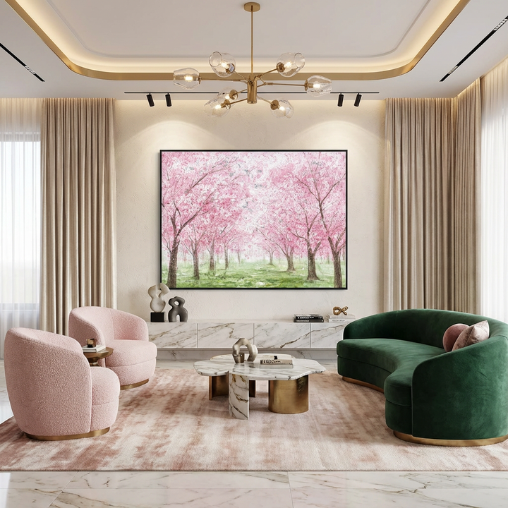 Pink Blossom Forest Painting MT#2636