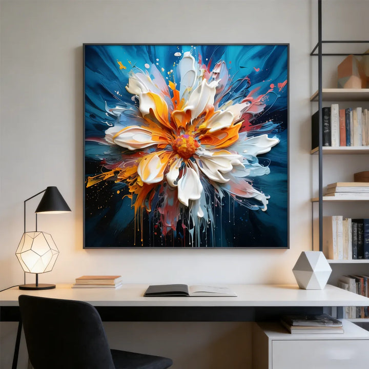 Radiant Bloom Abstract Flower Painting AA