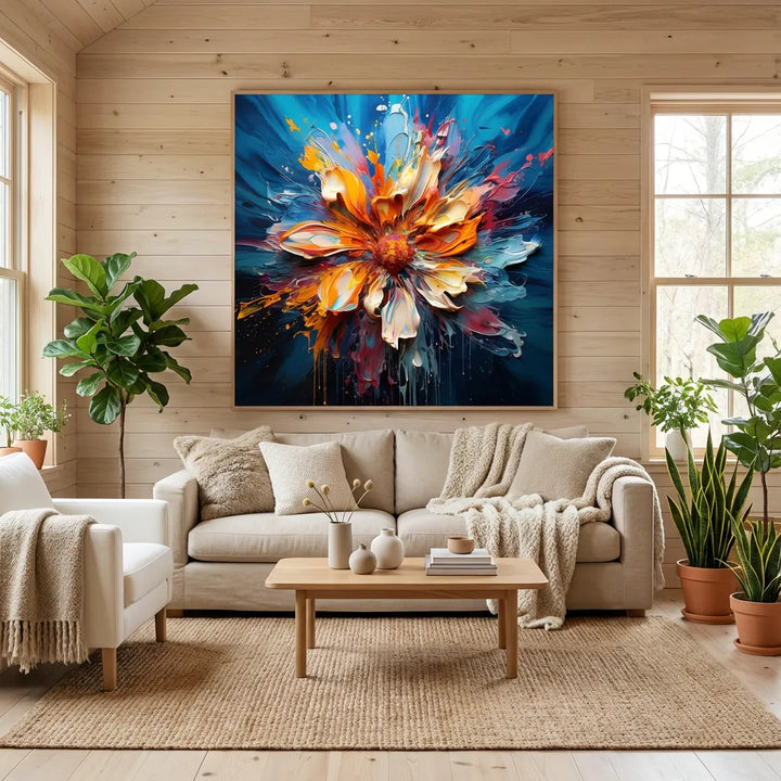 Radiant Bloom Abstract Flower Painting AA