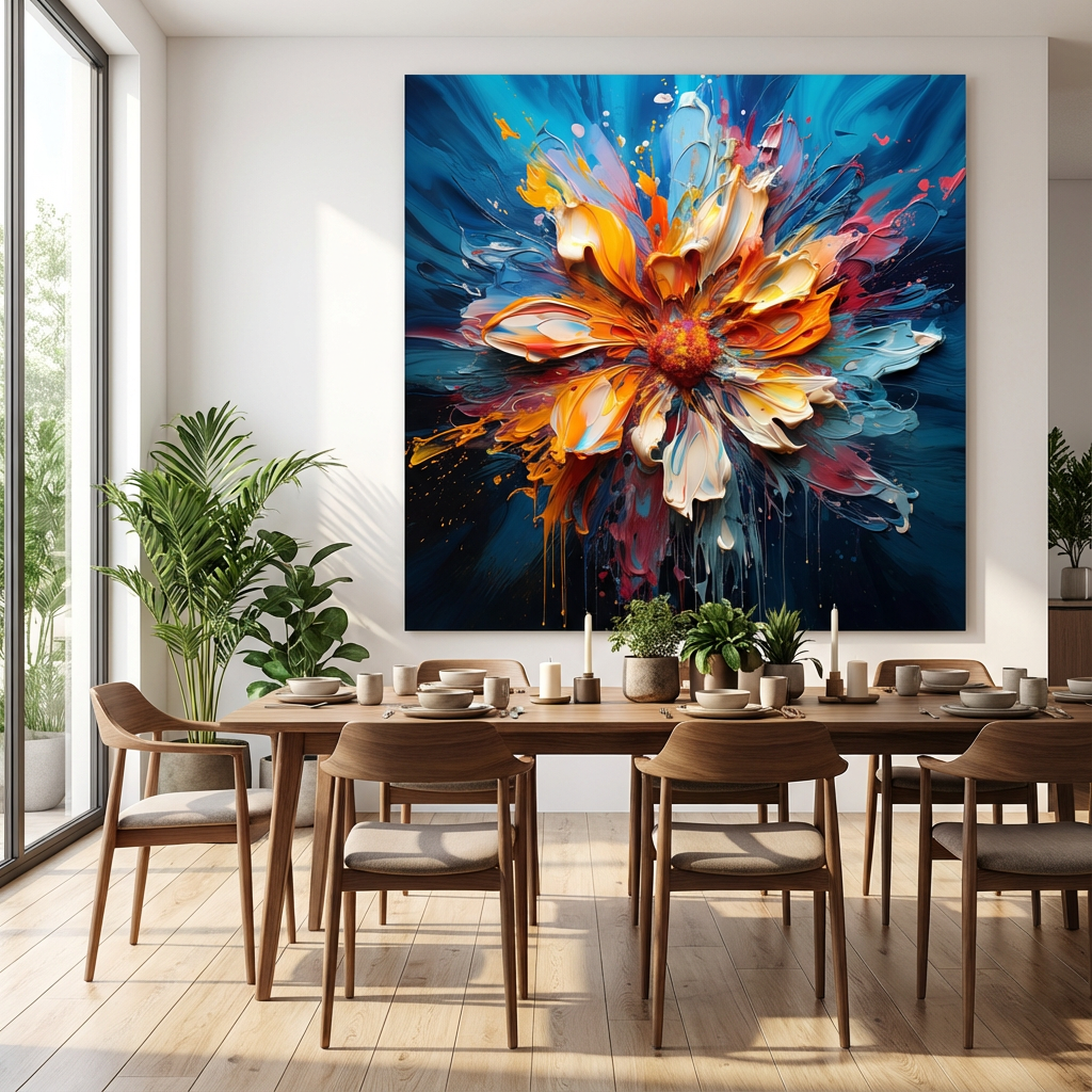 Radiant Bloom Abstract Flower Painting AA#2307