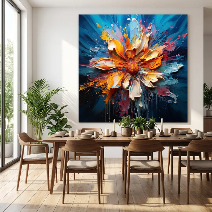Radiant Bloom Abstract Flower Painting AA