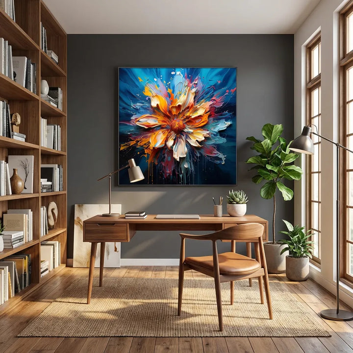 Radiant Bloom Abstract Flower Painting AA