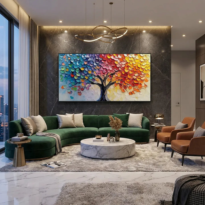 Rainbow Tree Abstract Painting MT