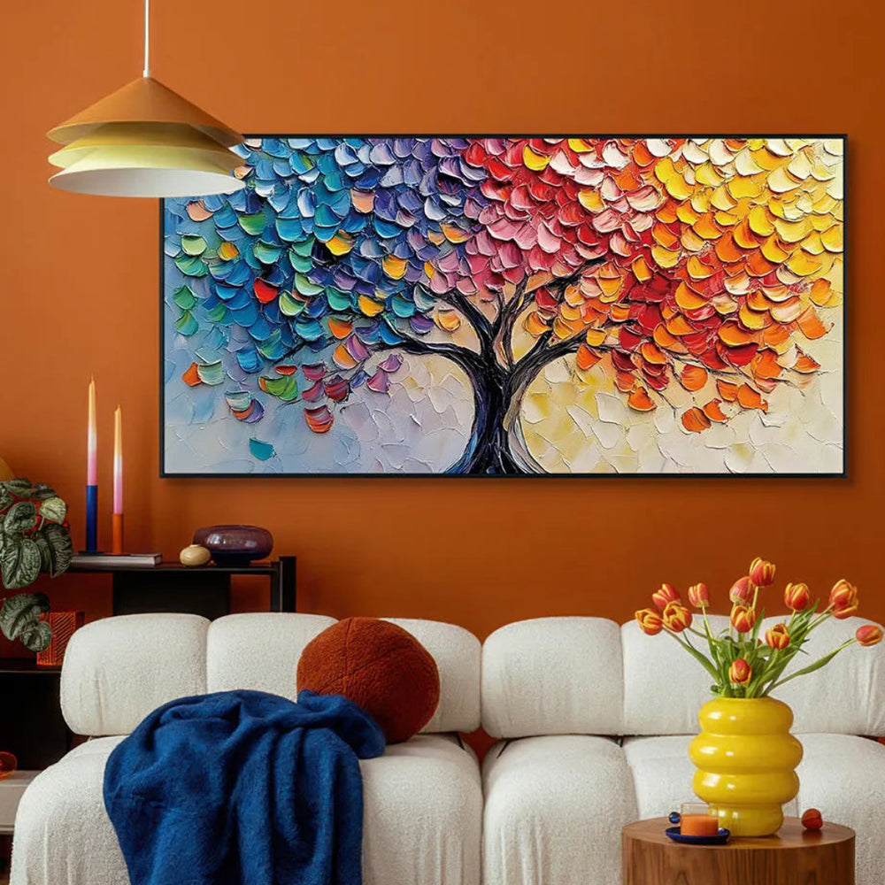 Peinture abstraite L'Arbre Arc-en-ciel MT#2635