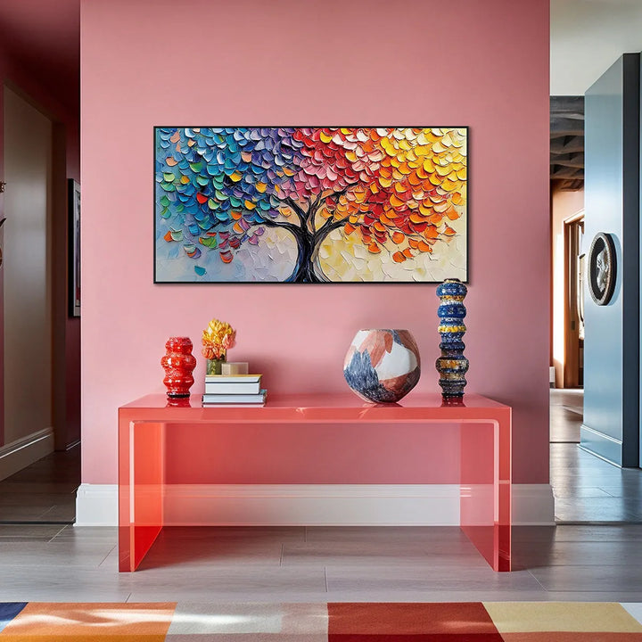 Rainbow Tree Abstract Painting MT