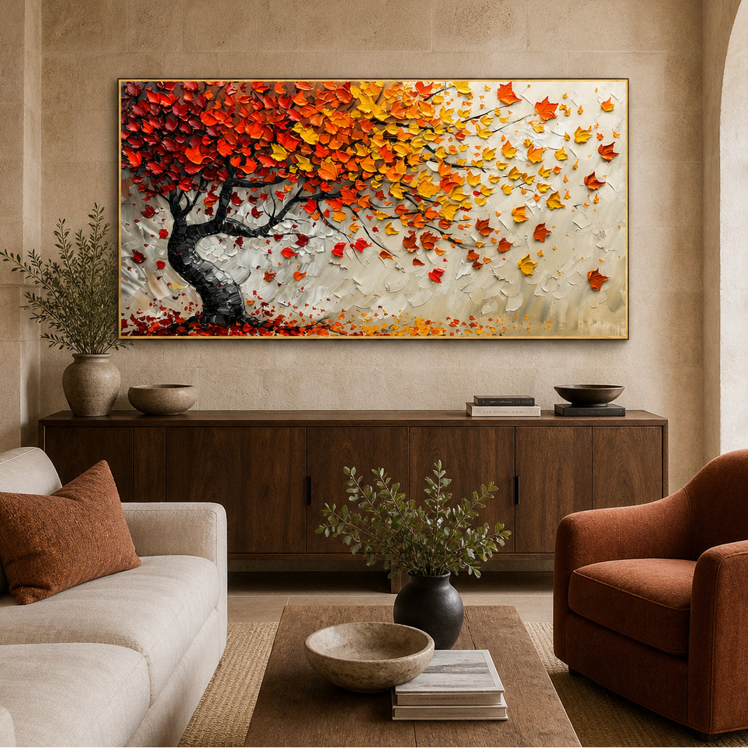 Red Orange Tree Hand-Painted | HM#0722 — Existing room preview room preview