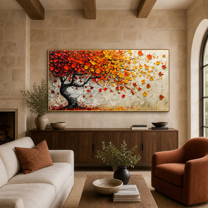 Red Orange Tree Hand-Painted | HM