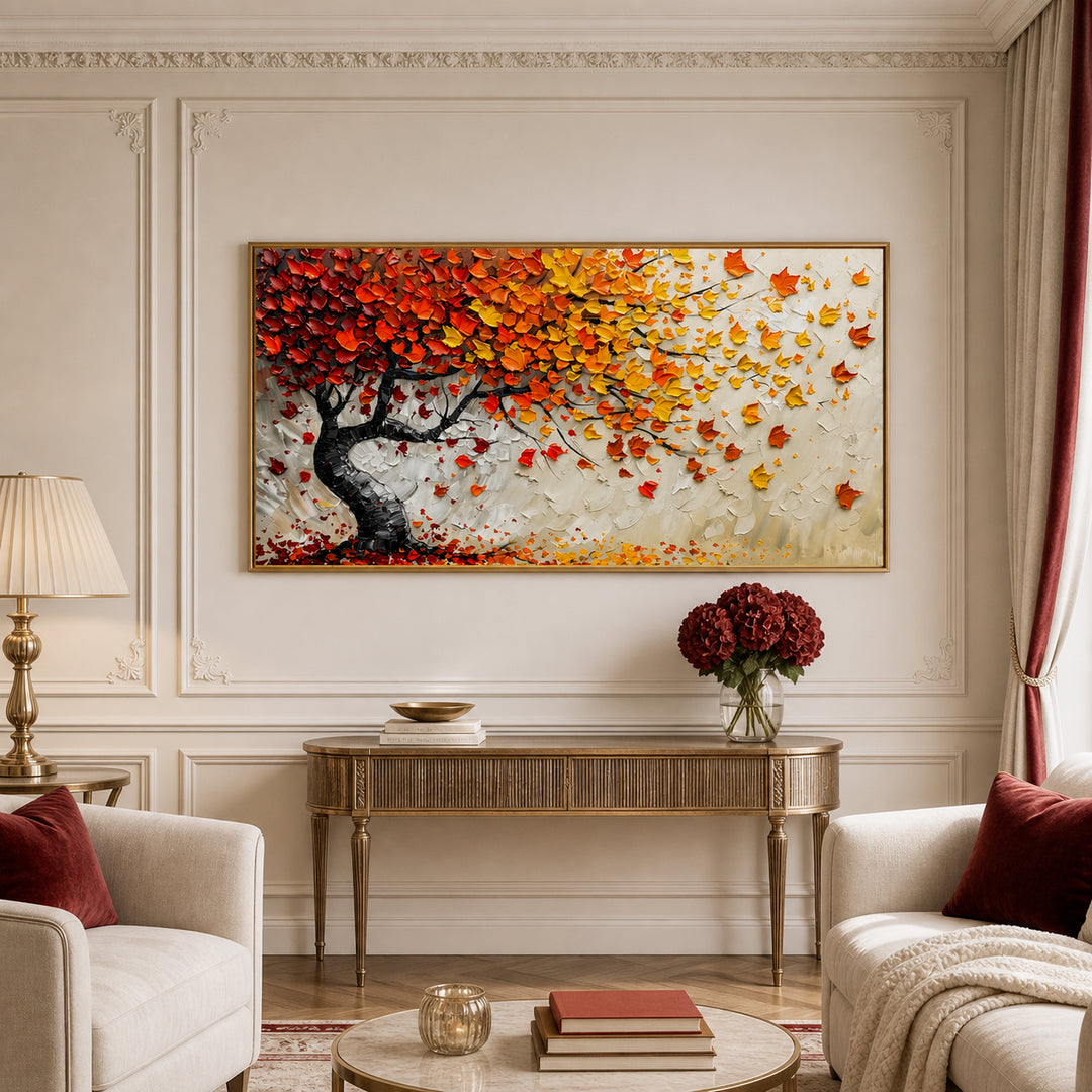Red Orange Tree Hand-Painted | HM
