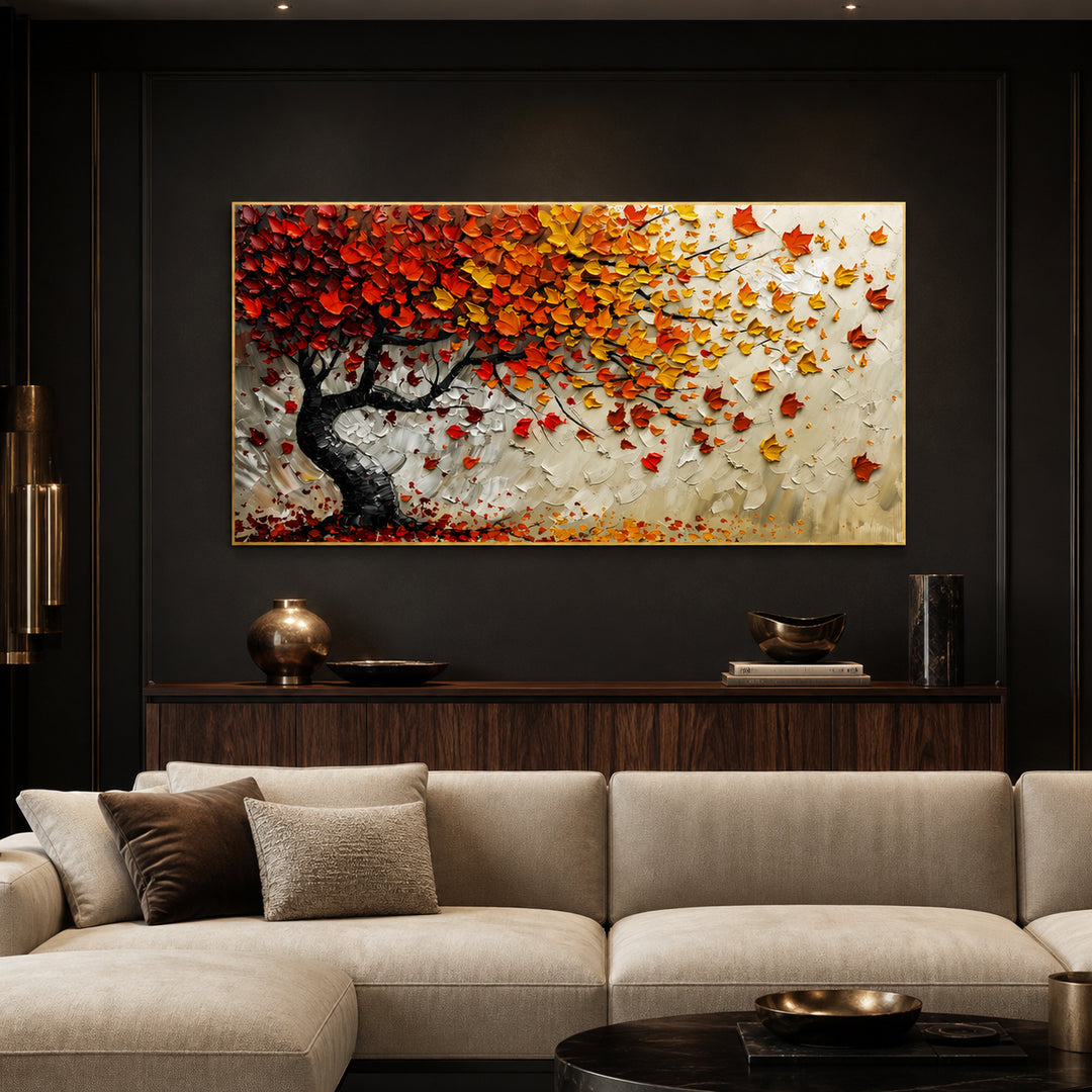 Red Orange Tree Hand-Painted | HM