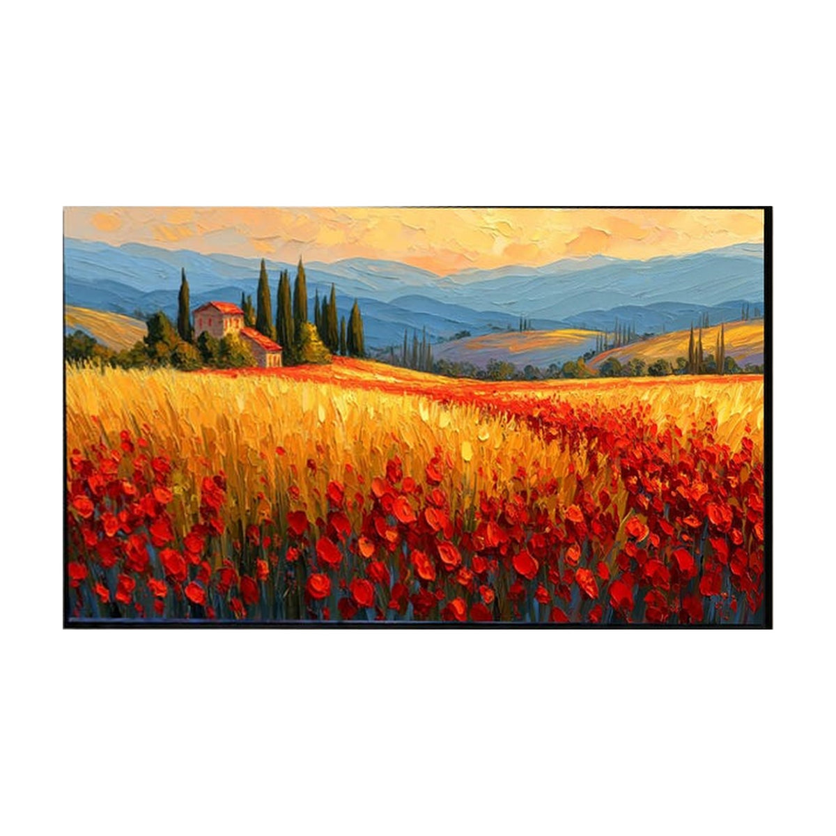 Red Poppy Field Hand-Painted | HM#0729