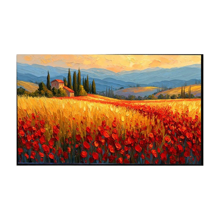 Red Poppy Field Hand-Painted | HM