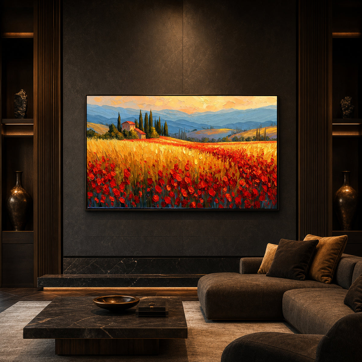 Red Poppy Field Hand-Painted | HM#0729