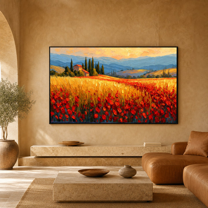 Red Poppy Field Hand-Painted | HM