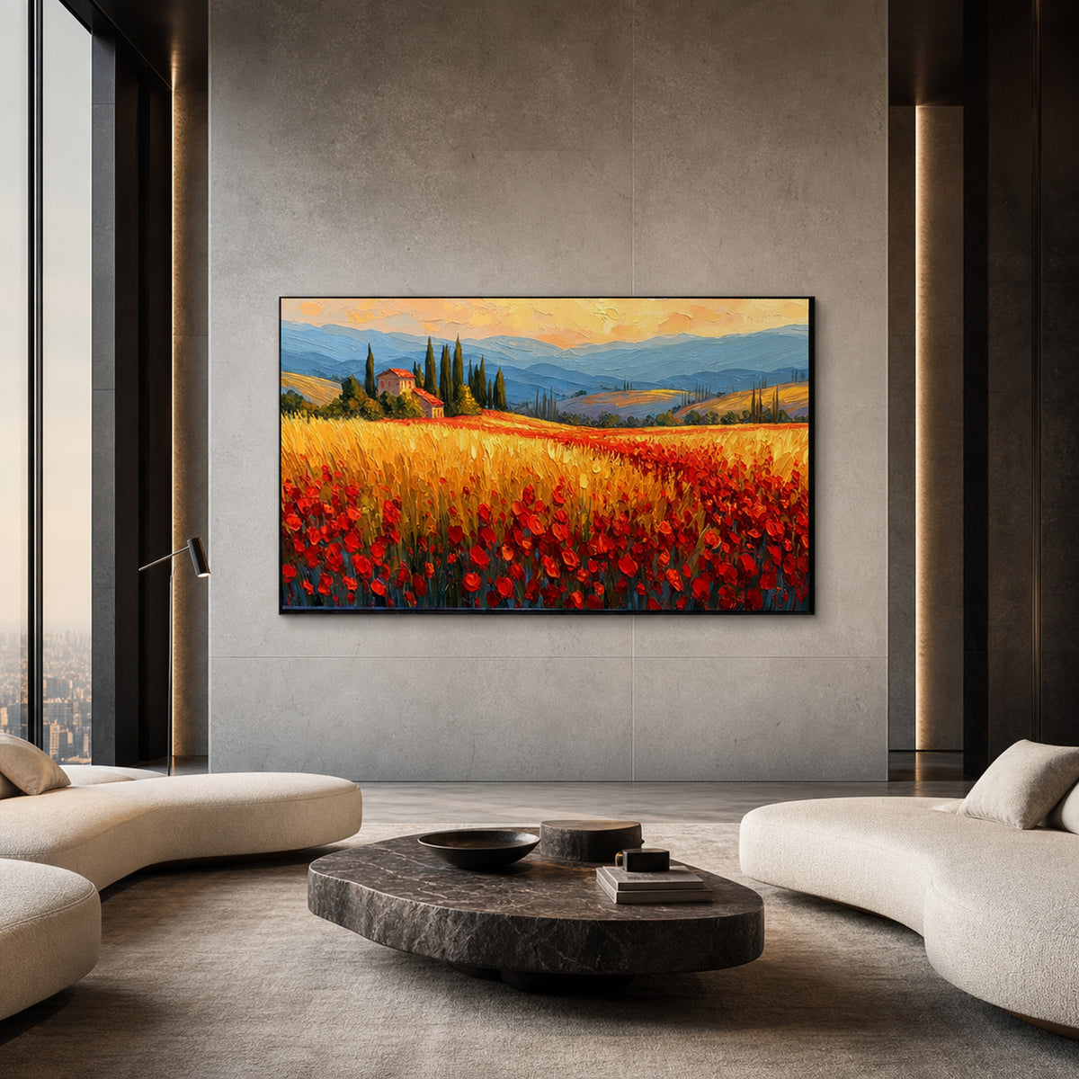 Red Poppy Field Hand-Painted | HM#0729