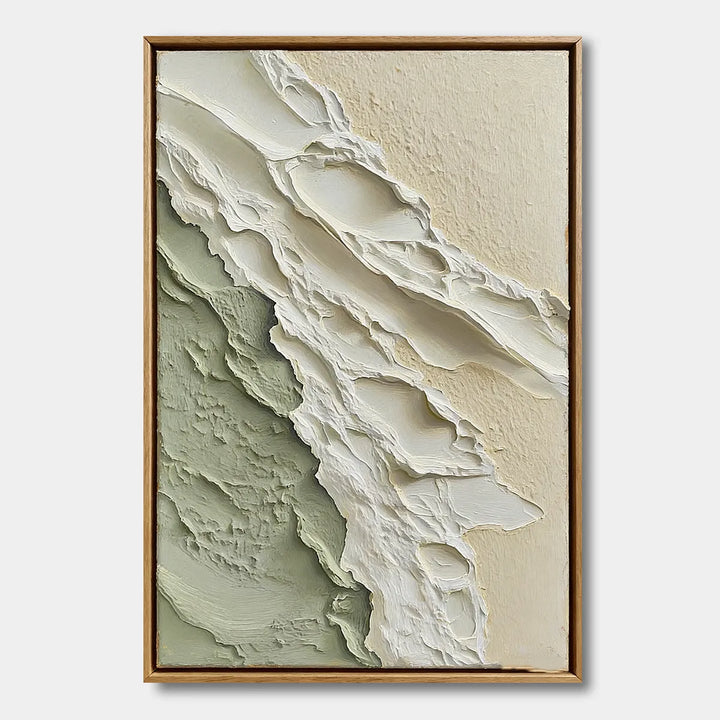 Sage Green Abstract 3D Textured Oil Painting HP