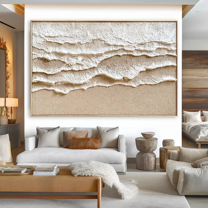 Sand &amp; Ivory Textured Abstract Painting MT