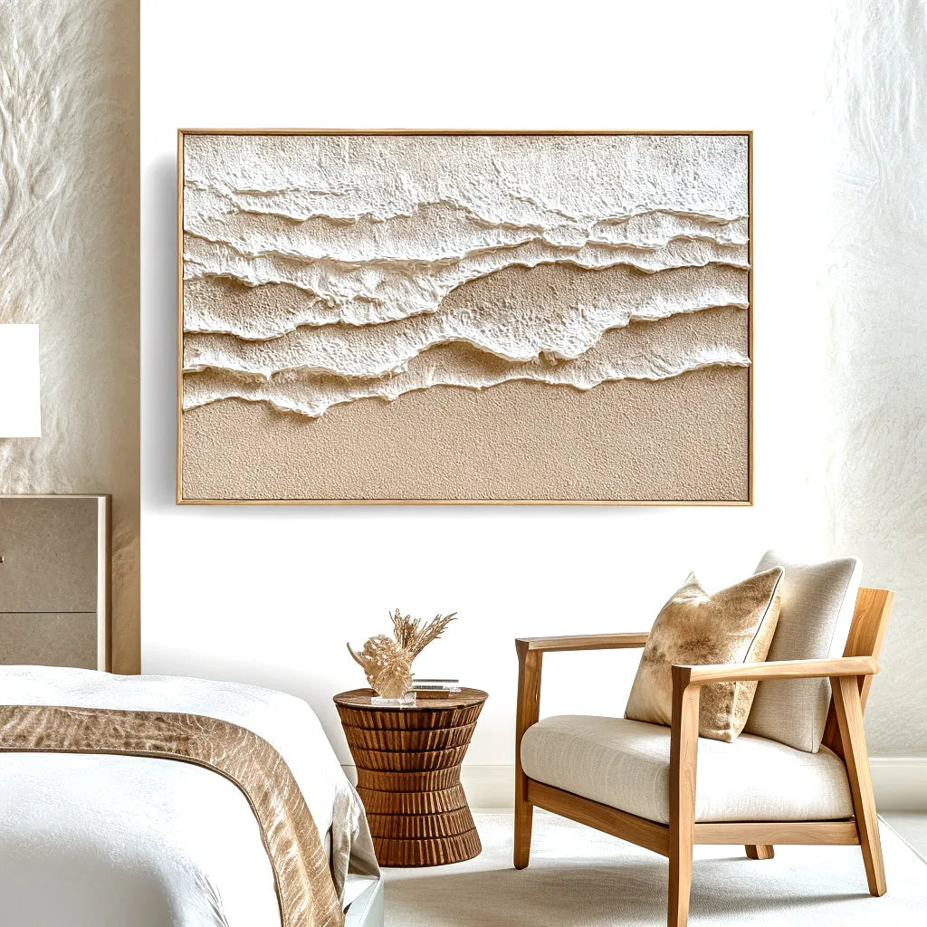 Sand &amp; Ivory Textured Abstract Painting MT