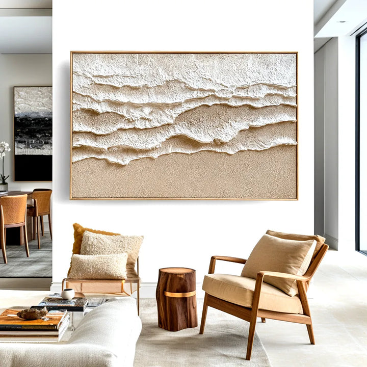 Sand &amp; Ivory Textured Abstract Painting MT