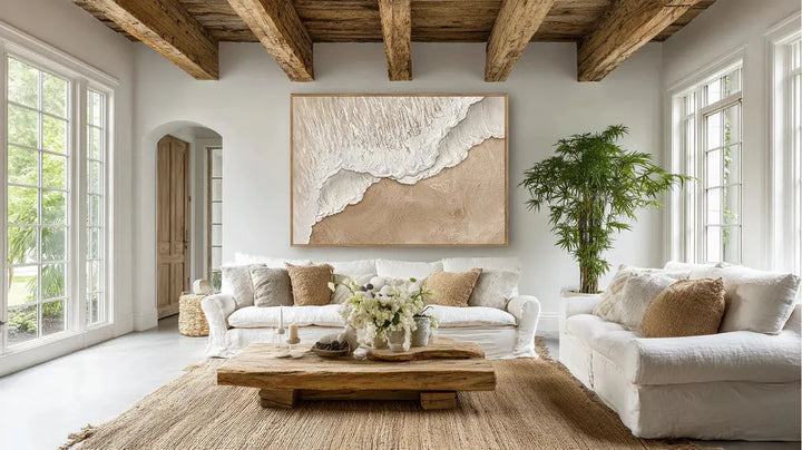 Sand &amp; Ivory Textured Abstract Painting MT