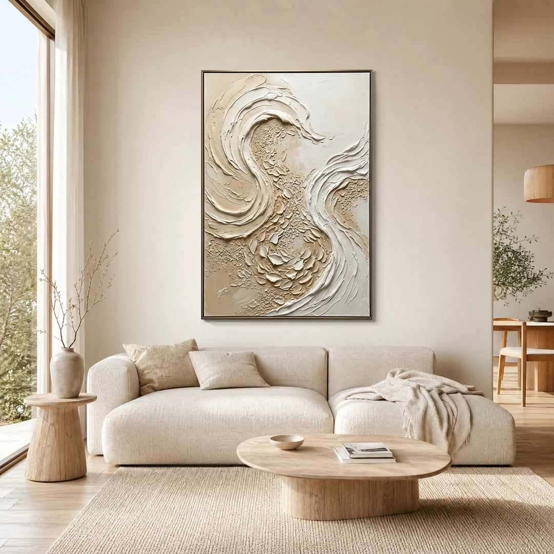 Sandstone Texture 3D Wave Abstract Oil Painting HP