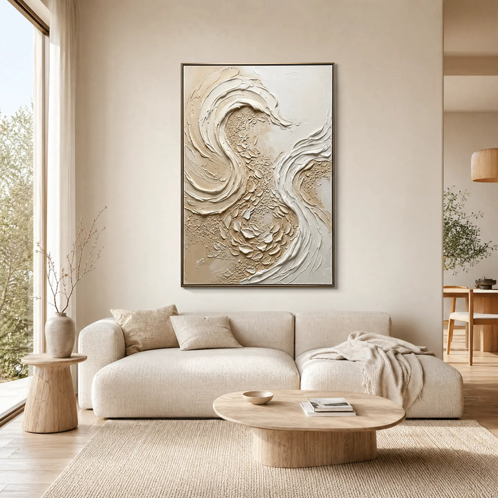 Sandstone Texture 3D Wave Abstract Oil Painting HP