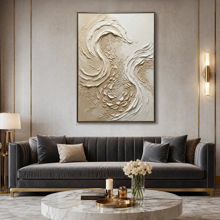 Sandstone Texture 3D Wave Abstract Oil Painting HP