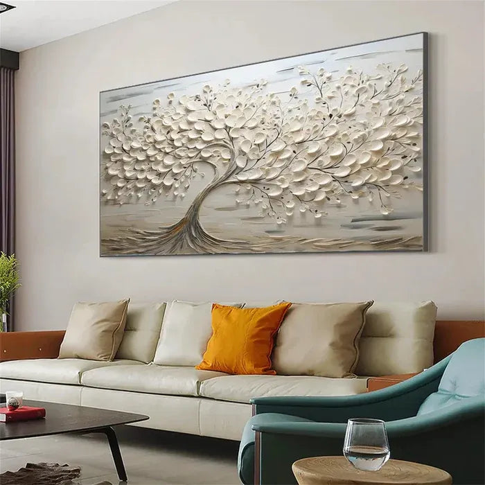 Sculpted Leaf Tree Painting MT