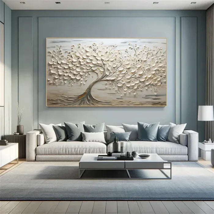 Sculpted Leaf Tree Painting MT