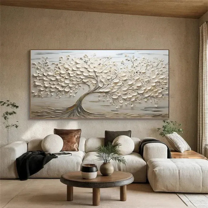 Sculpted Leaf Tree Painting MT