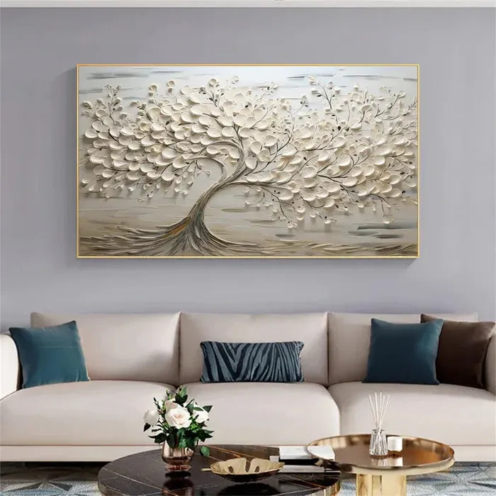 Sculpted Leaf Tree Painting MT