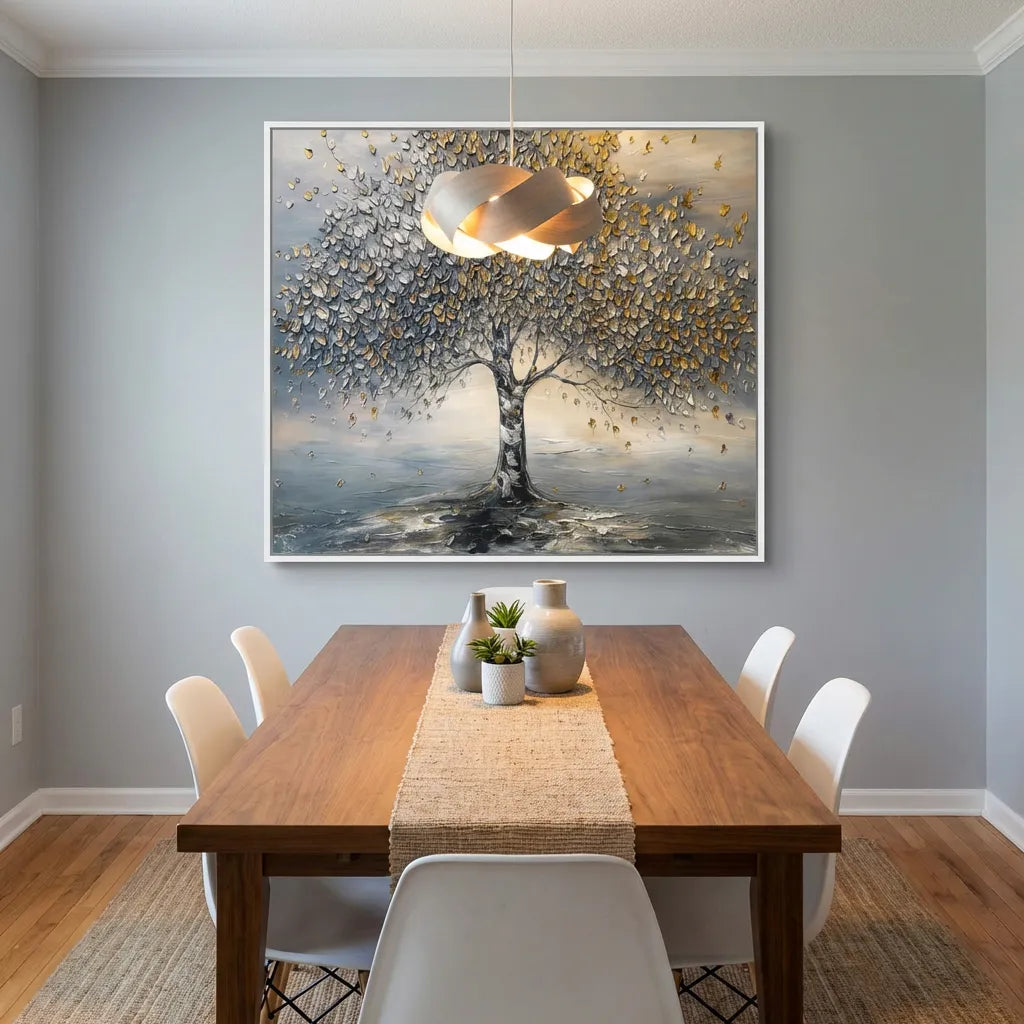 Silver and Gold Tree of Life Textured Painting TA