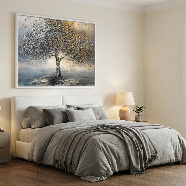 Silver and Gold Tree of Life Textured Painting TA