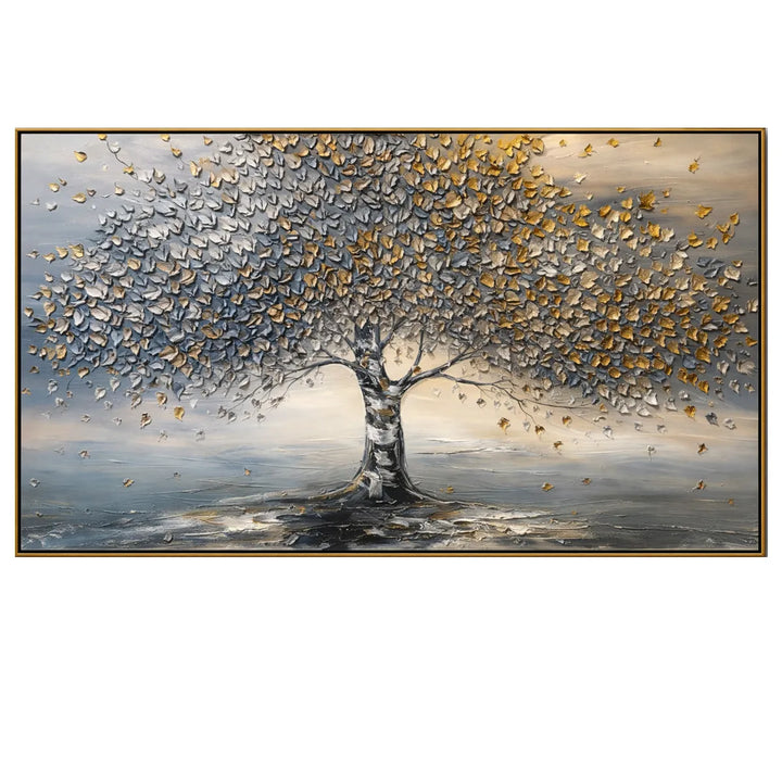 Silver and Gold Tree of Life Textured Painting TA
