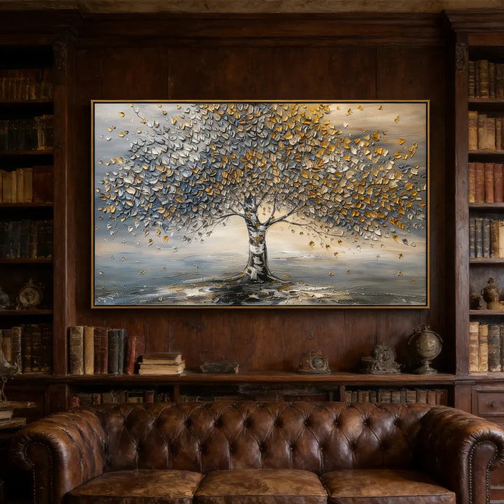 Silver and Gold Tree of Life Textured Painting TA